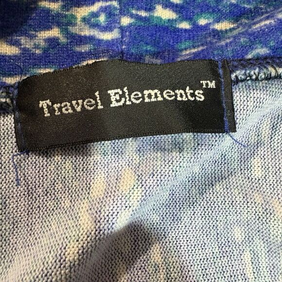 Travel Elements M Blue Animal Print Cardigan Women Open Front Boho Resort Wear - Picture 3 of 7